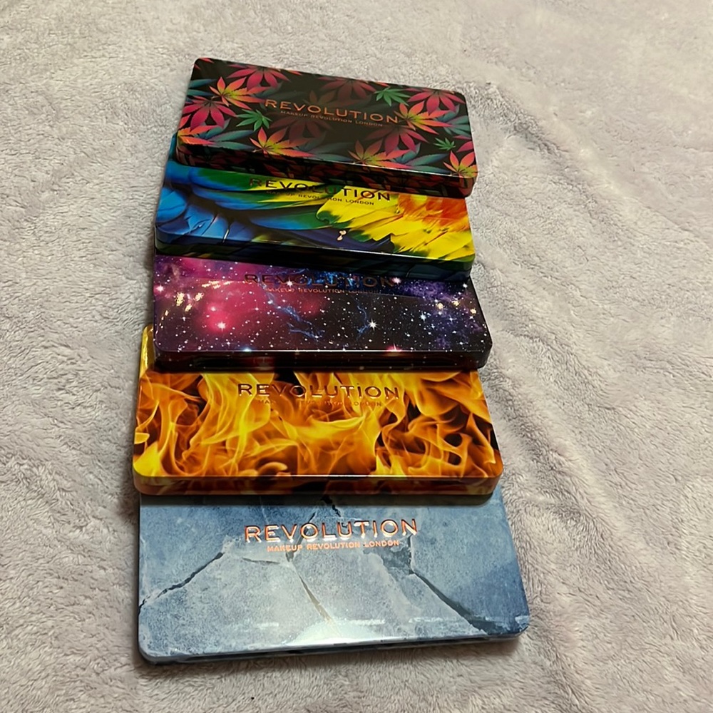 Makeup Revolution Palettes- Chilled, Birds of Paradise, Constellation, Fire, Ice